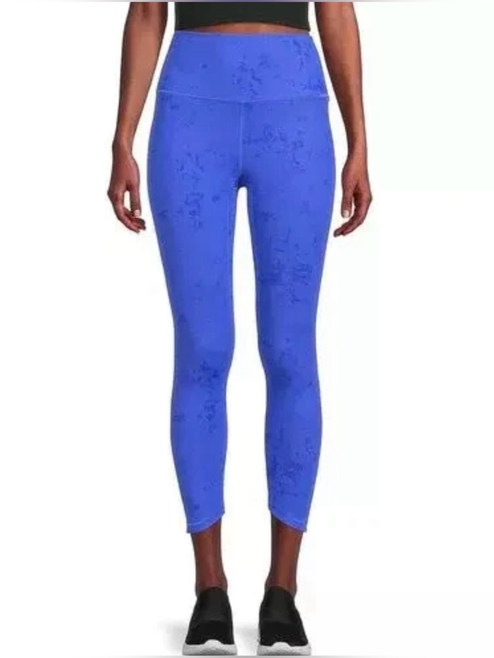 SPIDER High-Waist Curved Hem Blue Ankle Leggings